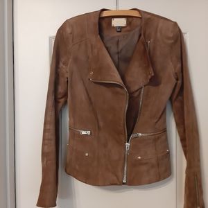 Genuine suede moto jacket